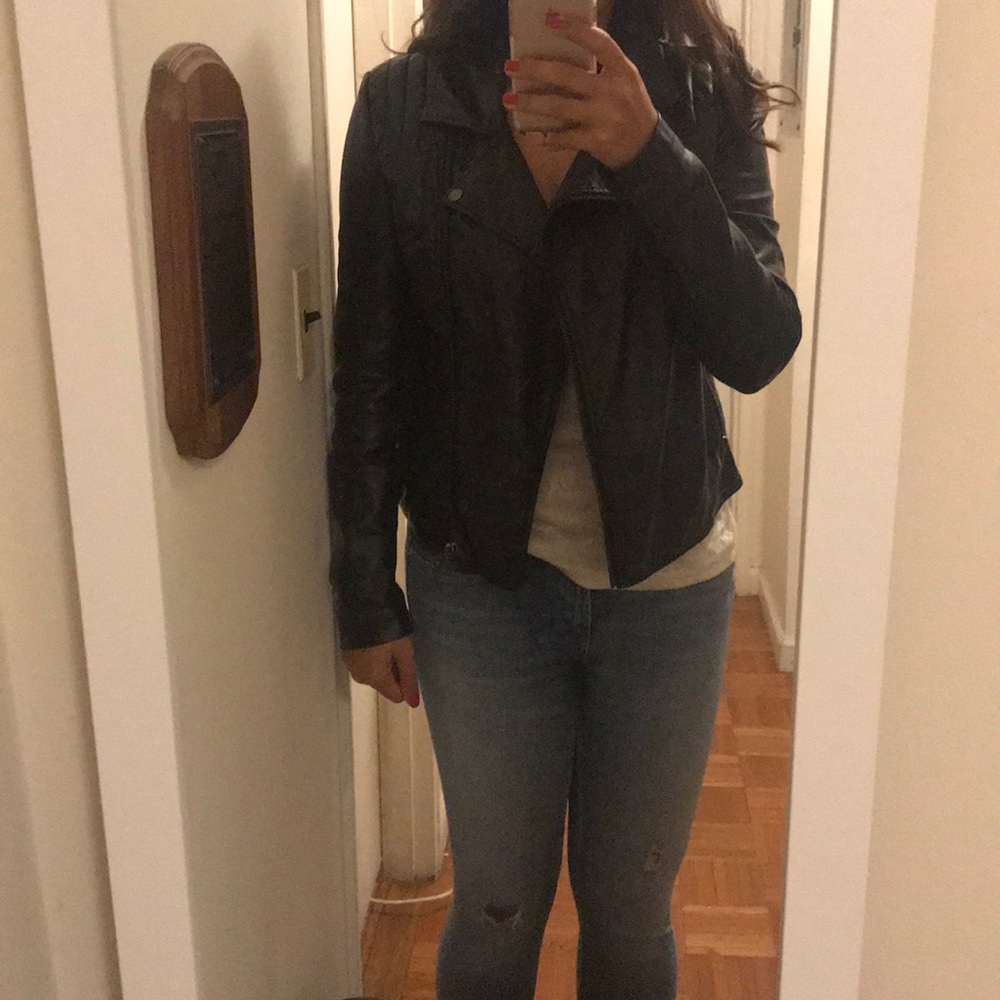 Comfortable Medium Black “Leather” Jacket